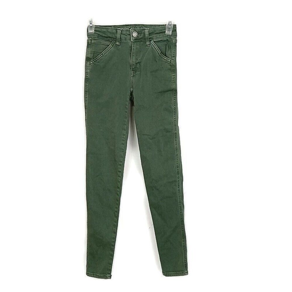 American Eagle Womens sz 00 Jeans Green Hi Rise Jegging Next Level Stretch